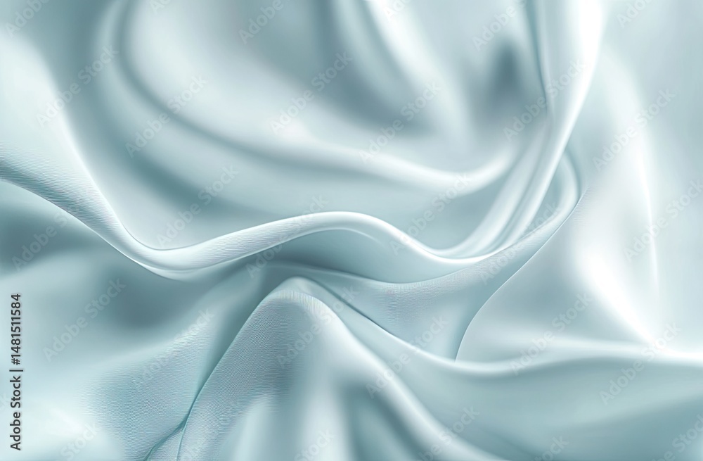 Obraz premium Elegant light blue silk fabric folds