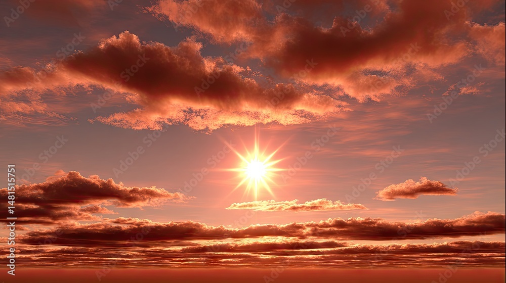 Fototapeta premium Sunset sky clouds warm colors