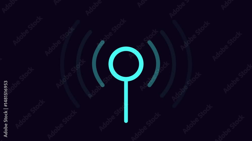 Antenna signal icon, Wireless signal and network, Wifi internet, broadcast signal 2d Animation with Alpha Matte Antenna signal icon, Wireless signal and network, Wifi internet, broadcast signal 2d Animation with Alpha Matte