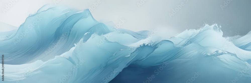 Fototapeta premium Abstract light blue watercolor, ethereal wave effect , texture, illustration