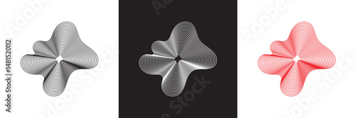 Wave Organic Shape Abstract Lines.  Sound Wave Pattern. Music Pulse Effect icon. Vector illustration. isolated on white and black background. EPS 10