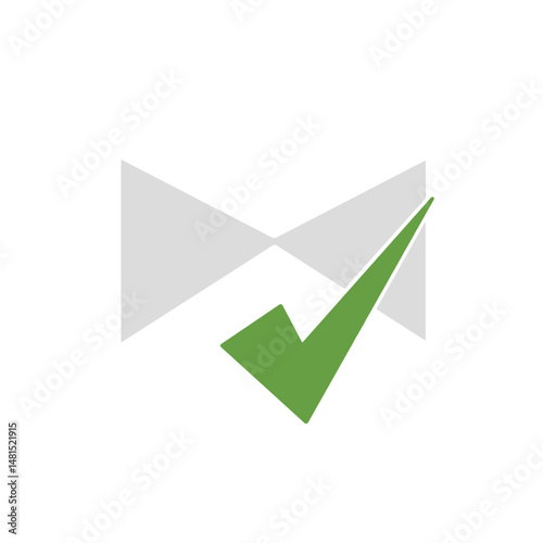 Free Download Email Verified Icon – Envelope with Green Check Mark in Flat Style - GFXLoad