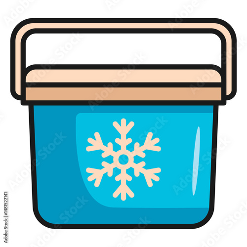 Ice box icon for carrying cold drinks