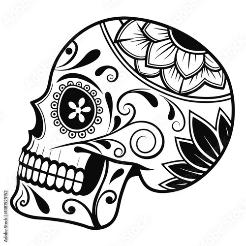 create-a-black-silhouette-vector-of-a-sugar-skull-.eps