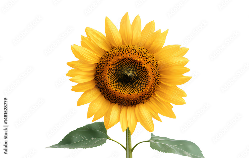 Fototapeta premium Sunflower flower isolated on a transparent background