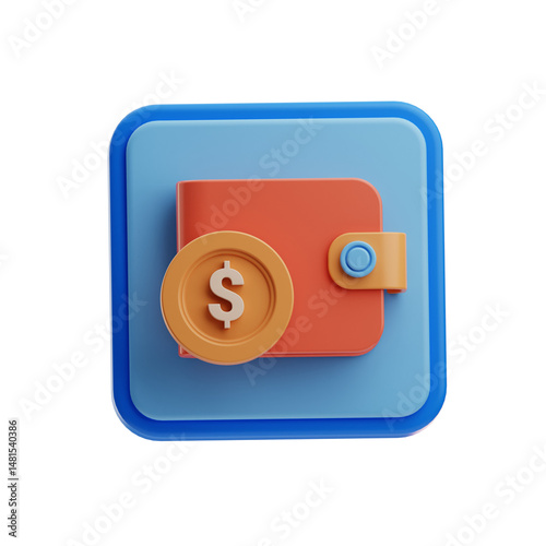 Free Download Wallet with Coin and Lock Icon - GFXLoad