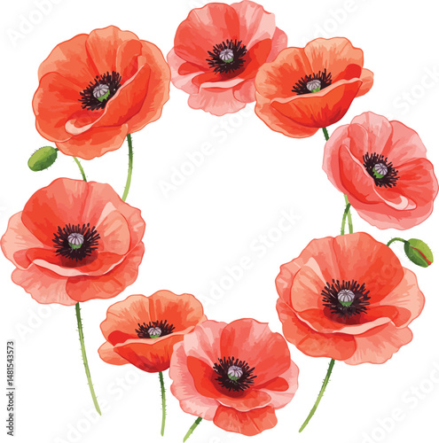 Poppy Wreath with Remembrance Text