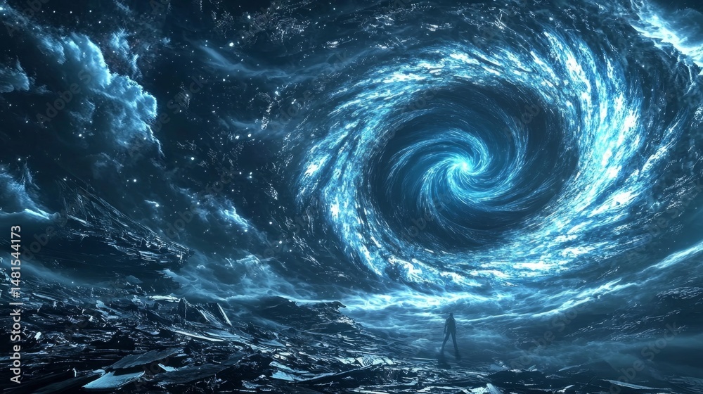 An enchanting illustration depicting a vortex that transcends realities. An enchanting illustration depicting a vortex that transcends realities.