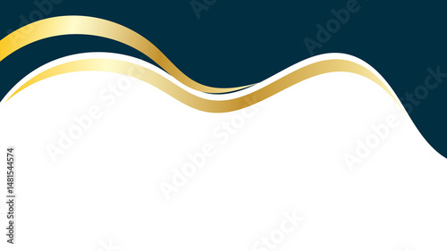 Abstract certificate background vector design with gold wave lines 