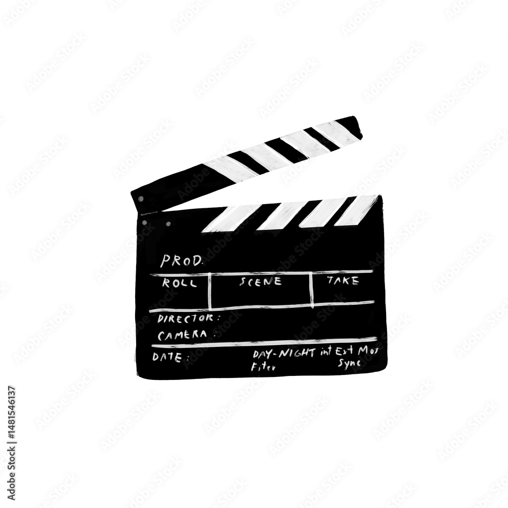 Obraz premium film slate on white background