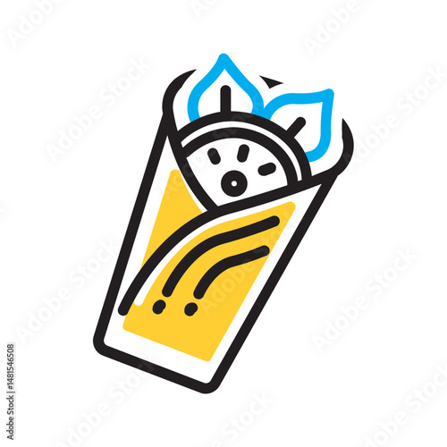 Vector multi color icon for Wraproll