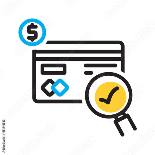Vector multi color icon for Credit check