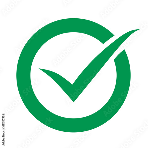 Minimalist approve sign vector featuring a clean check mark symbol, ideal for confirmation buttons, success messages, UI design, positive actions, and digital approval indicators.