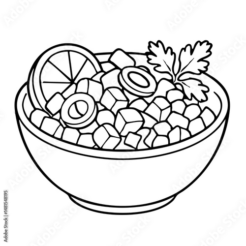 Fresh Ceviche Classic Latin American Seafood Vector Illustration