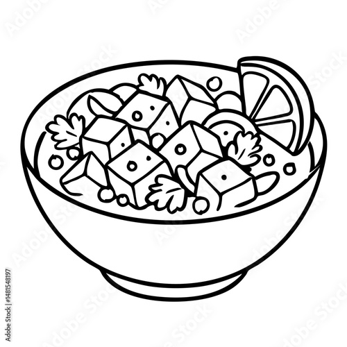 Fresh Ceviche Classic Latin American Seafood Vector Illustration
