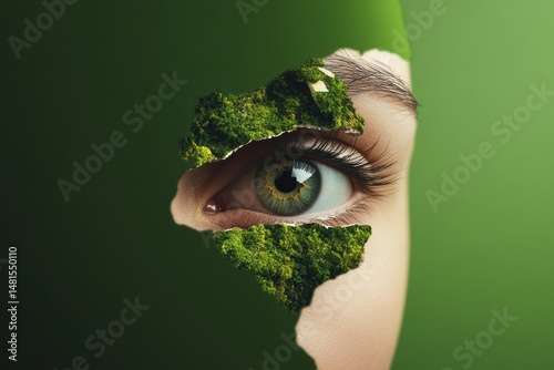 Eco-Conscious Visual Metaphor Sustainable Creativity Meets Digital Art - Innovative Green Design Exploring Human-Nature Connection in Next-Gen Creative Technology photo
