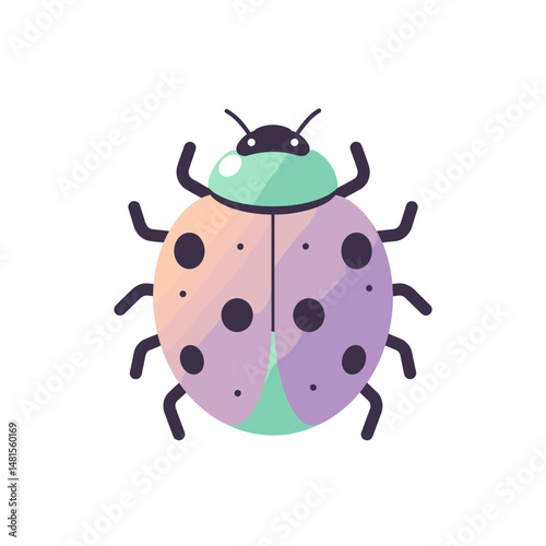 Colorful cartoon ladybug illustration with vibrant design concept of travel  