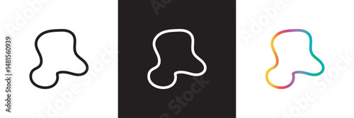 Abstract Liquid Organic Shapes with black, white and Gradient.  Vector illustration. isolated on white and black background. EPS 10