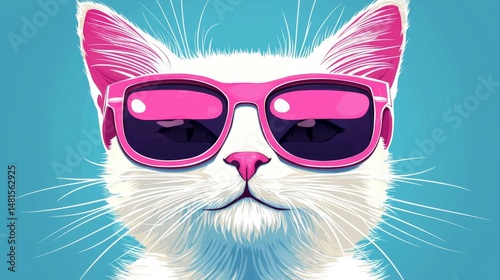 Stylish pet illustration with a colorful background.
