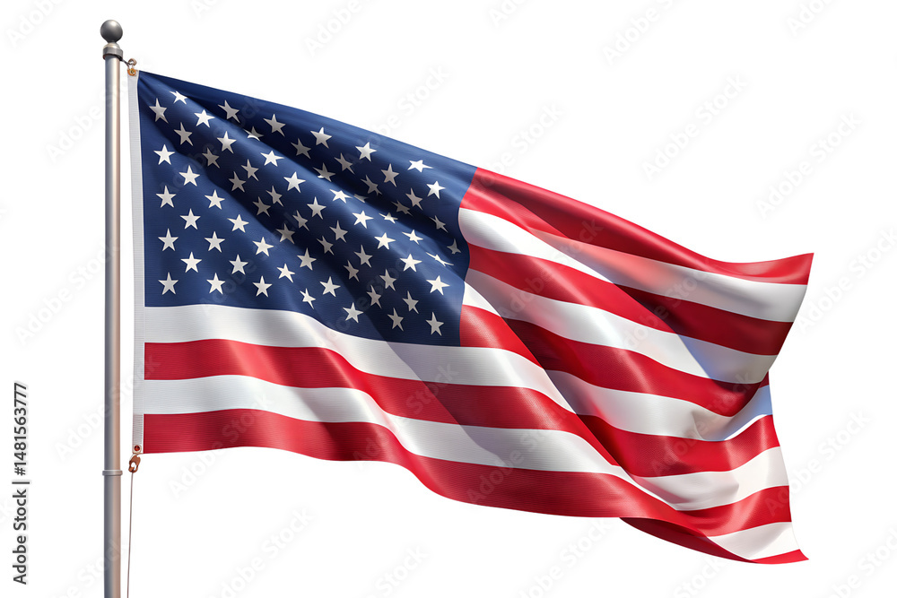 Obraz premium Transparent PNG Of A Waving USA Flag Isolated