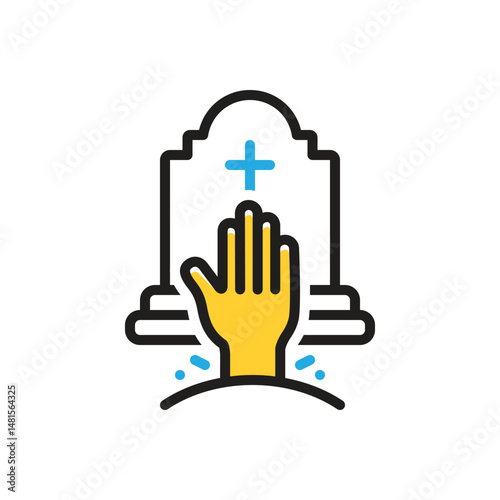 Multi color icon for horror