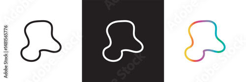 Abstract Liquid Organic Shapes with black, white and Gradient.  Vector illustration. isolated on white and black background. EPS 10