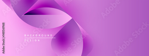Abstract purple background. Overlapping shapes create dynamic visual flow, modern design elements present. Smooth gradients enhance depth.