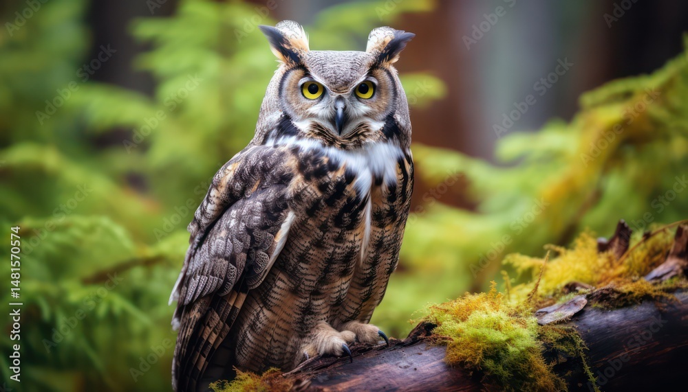 Fototapeta premium The great horned owl in the wild