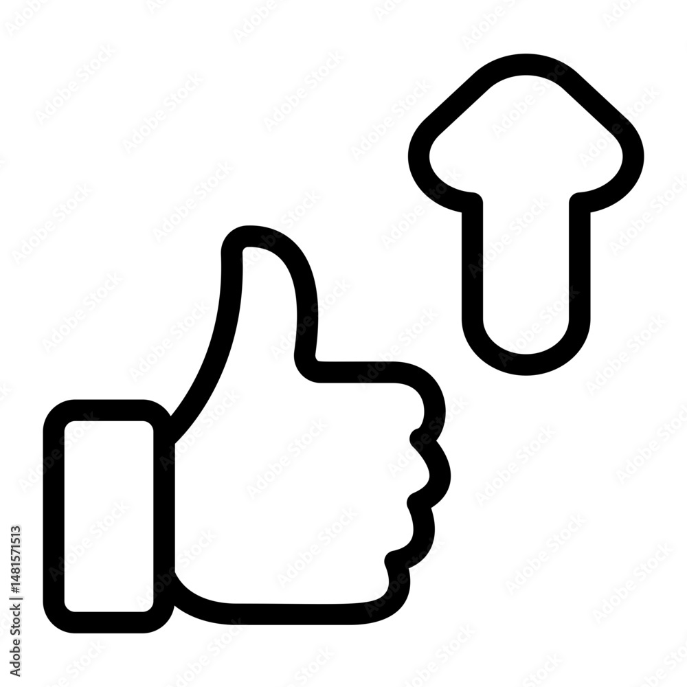Positif Feedback Line Icon
