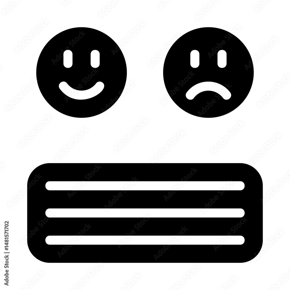 Fototapeta premium Sentiment Analysis Solid Icon