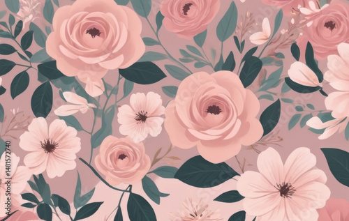 Wallpaper Mural Pastel pink flower macro background Torontodigital.ca