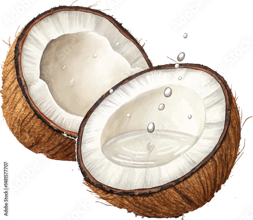 coconut on a white background