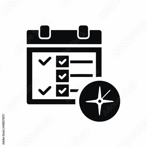 planning icon vector silhouette illustration isolated on white background