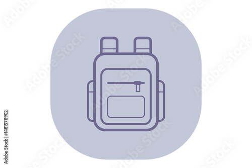 Simple line drawing of backpack representing education. Tools necessary for learning, ideal for educational materials or school-related contexts