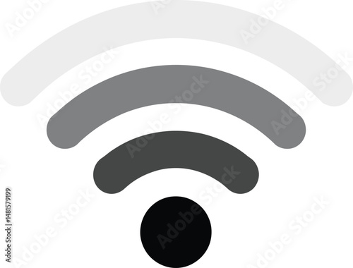 WiFi Signal Icon in Black and Gray – Vector Wireless Network Symbol