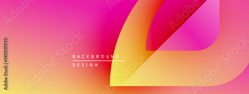 Vibrant gradient background design. Pink, yellow hues blend smoothly. Modern abstract shapes create dynamic visual effect.