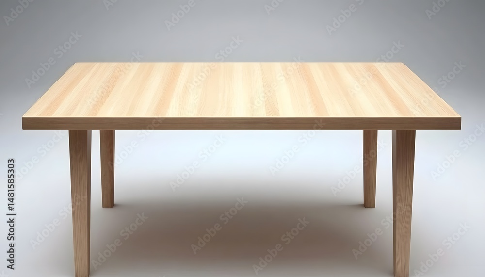 Fototapeta premium Simple light wood rectangular table design.