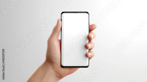 Smartphone in hand mockup.