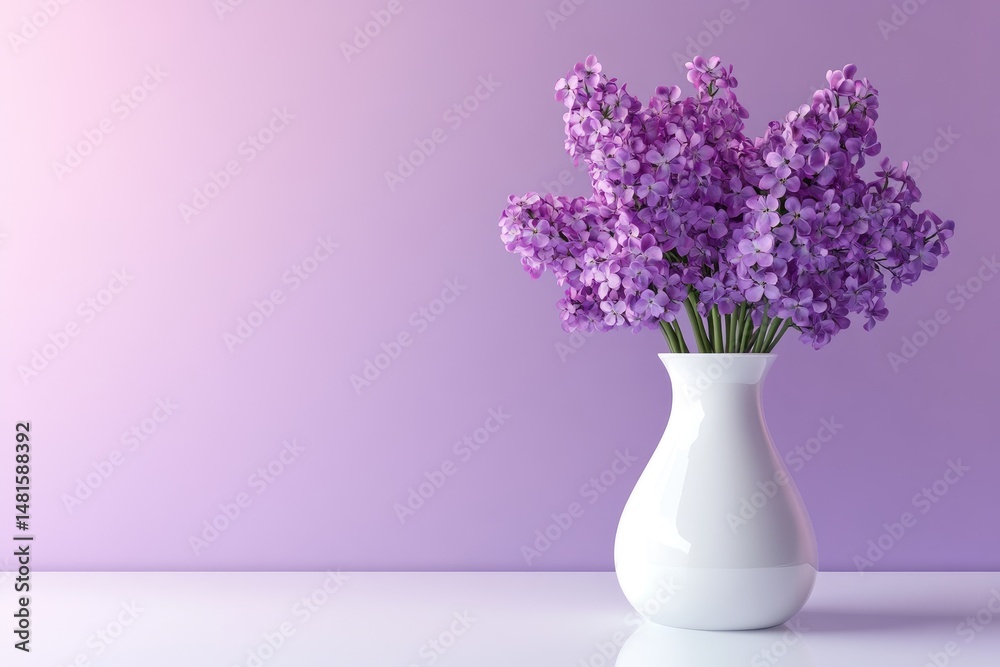 Fototapeta premium Lilac bouquet in a white vase