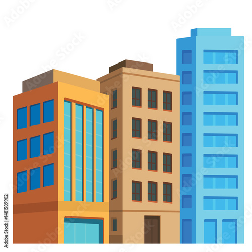 Apartment City Buildings Illustration