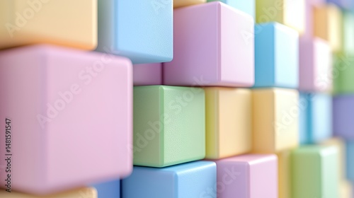 Pastel Cubes Arrangement