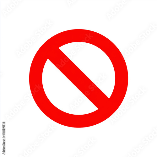 Free Download Red Circle with Diagonal Line: This simple yet powerful red circle with a diagonal line conveys a universal message of prohibition, restriction, or warning. - GFXLoad