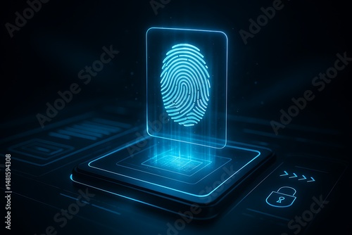 Futuristic Fingerprint Scanning Technology Concept