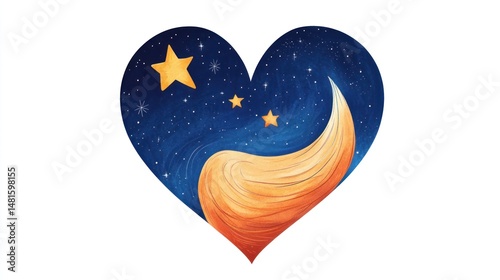 Celestial Heart  A Night Sky Embrace