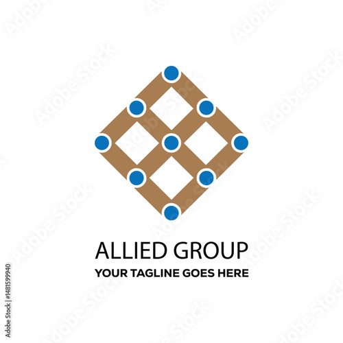 Allied Group Logo – Abstract Grid and Connection Symbol for Business and Corporate Networks
