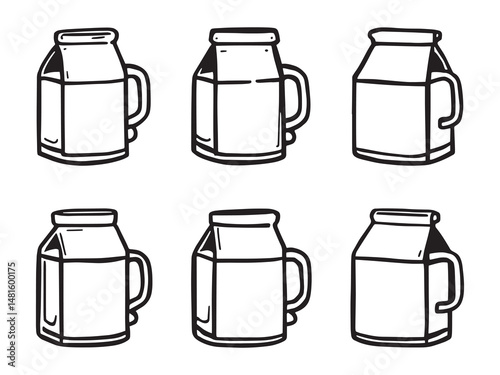 Vintage milk can simple line art design