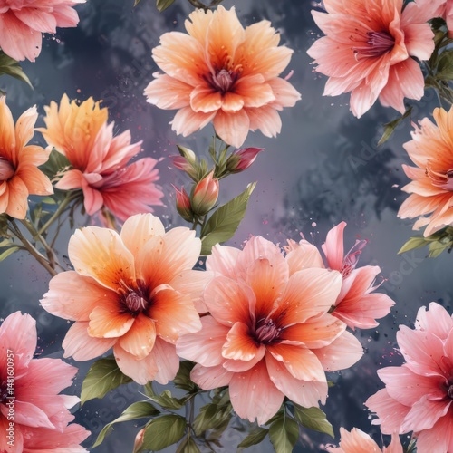 Wallpaper Mural Luscious watercolor blooms, vibrant petals, artistic splash , floral, spring Torontodigital.ca