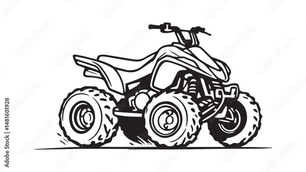 Fototapeta premium ATV line art illustration 