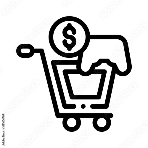 shopping cart line icon