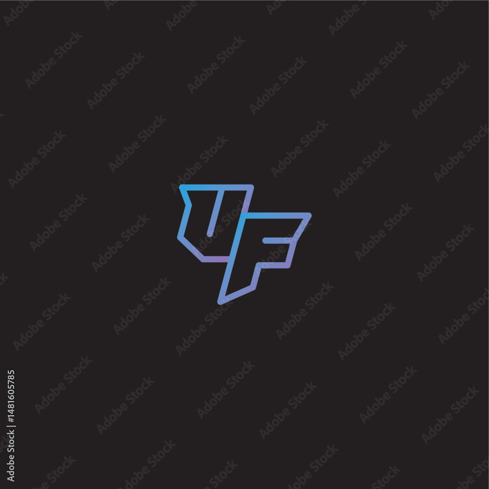 Obraz premium amazing esport style VF monogram logo design letter dinamyc line gaming concept